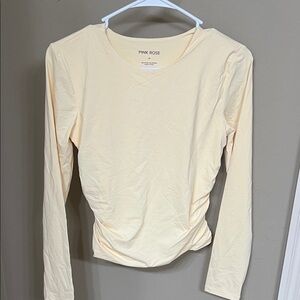 Pink Rose Soft Cream Long Sleeve Tee